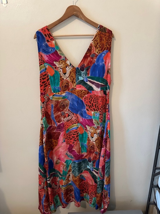 Farm Rio Multicolor V Neck Midi Dress - Size XL - Picture 7 of 12